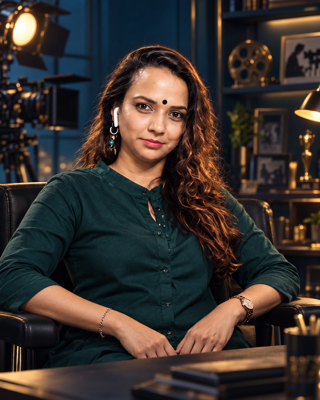 Priyanka Bajpai in a film studio office